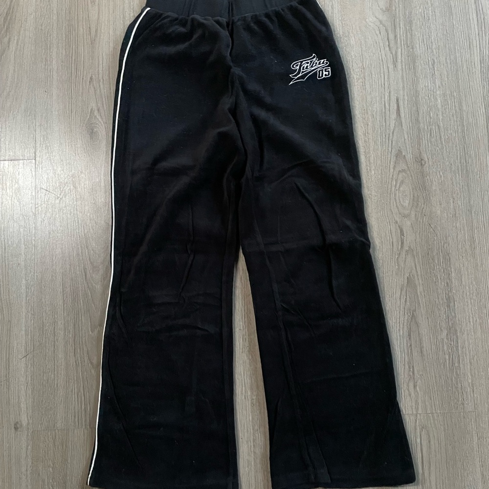Forever 21 Kids Black Joggers with White Trim